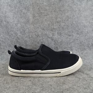 Cat & Jack Shoes Kids 1 Sneakers Casual Slip On Canvas Trainers Black White